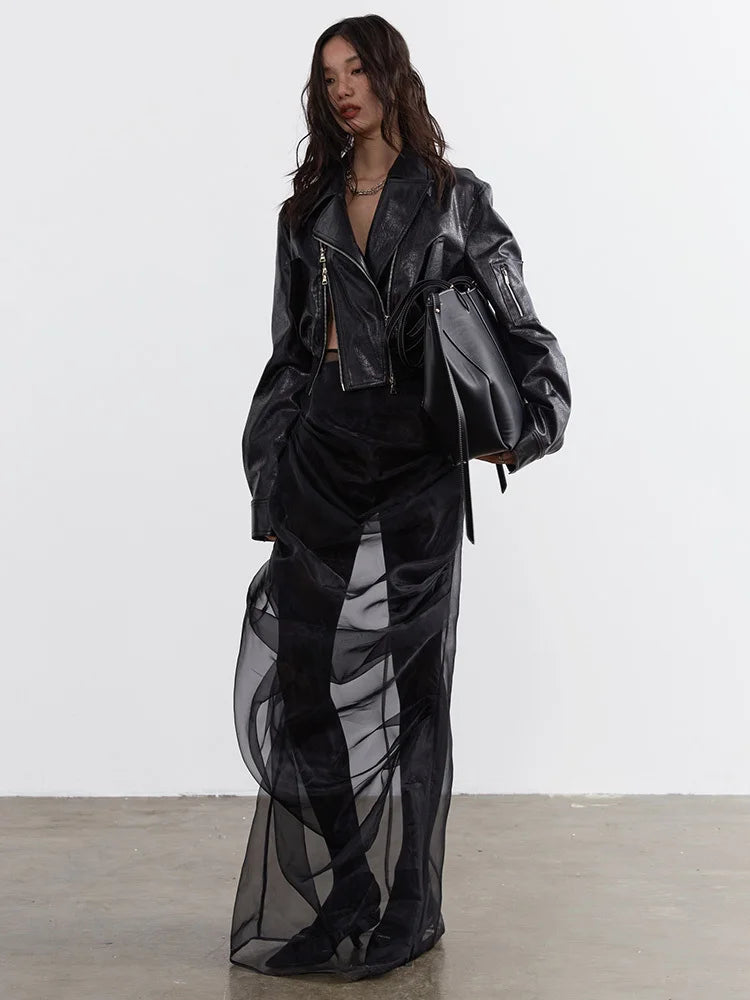 Bataduh Vegan Leather Zipper Jacket