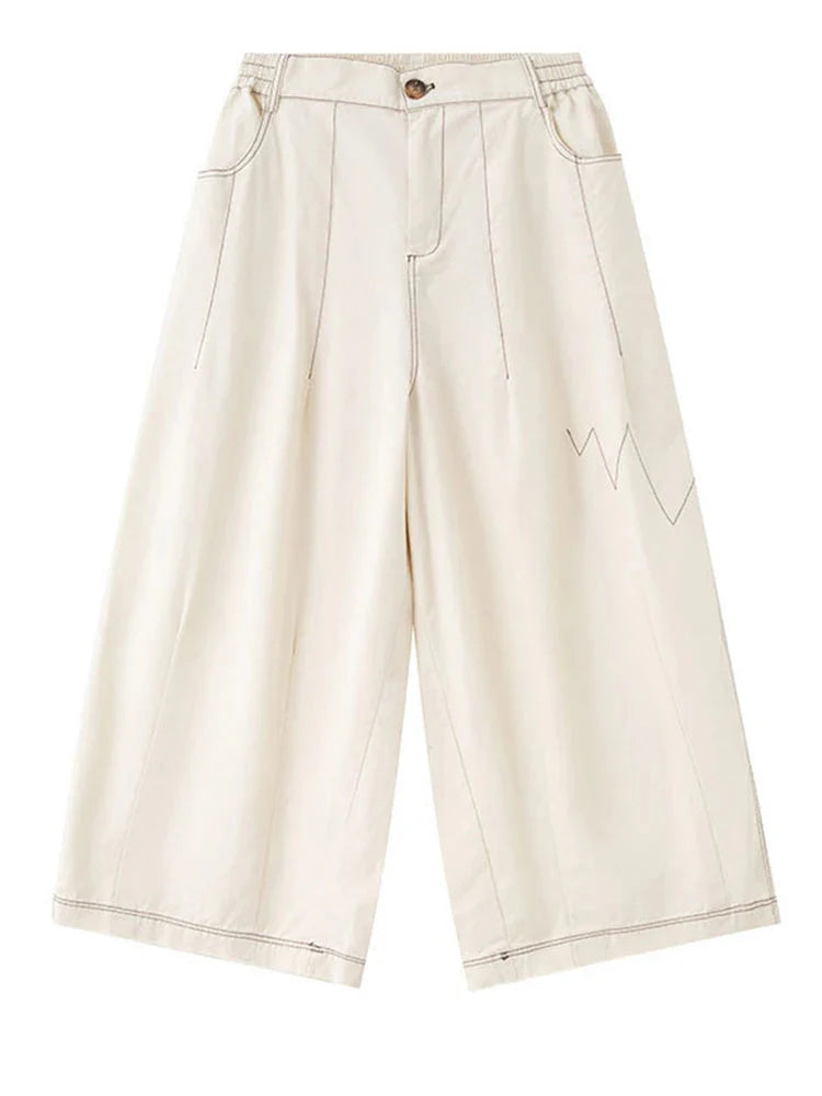 Bolohus Topstitched Wide Leg Pants