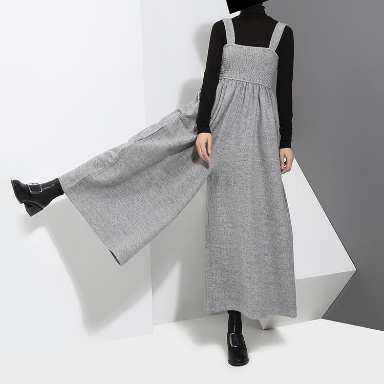 Jucee Wide Leg Overalls - Gray