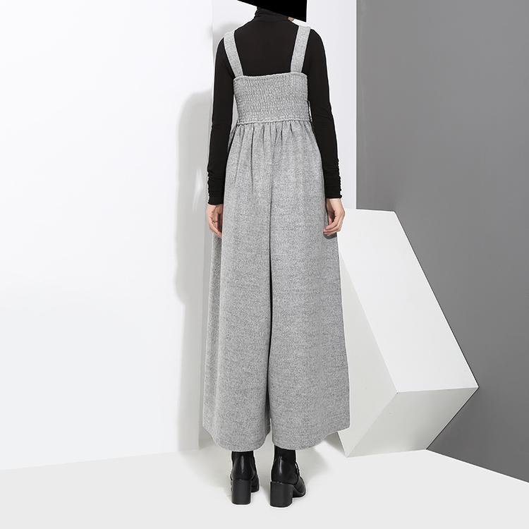 Jucee Wide Leg Overalls - Gray