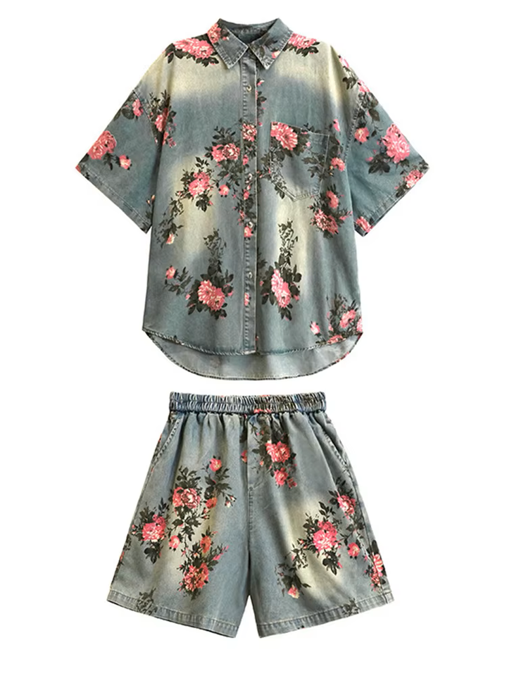Rosette Rose Denim Shorts