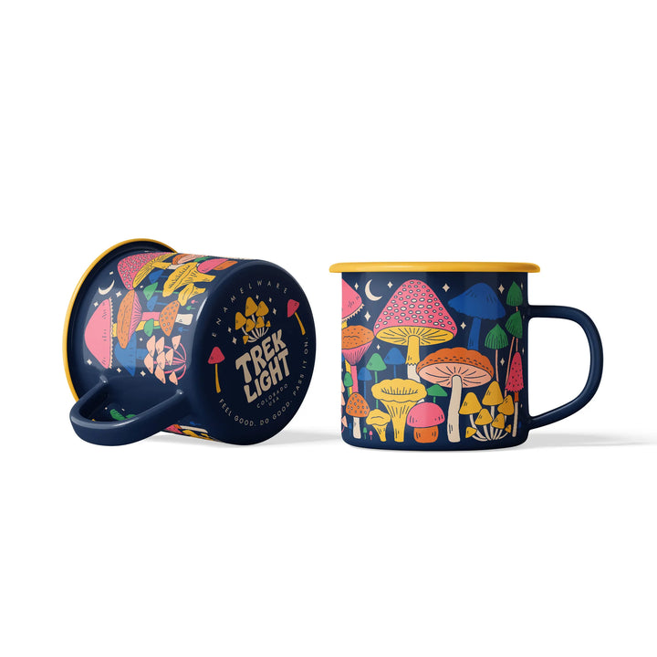Midnight Mushroom Enamel Mug 16oz