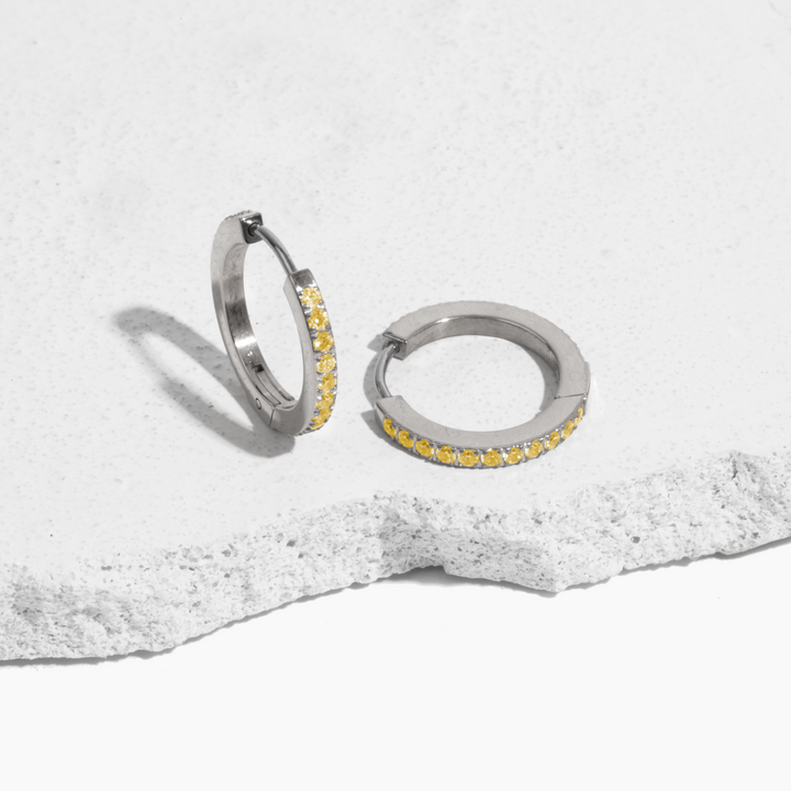 Birthstone Hoop Earrings