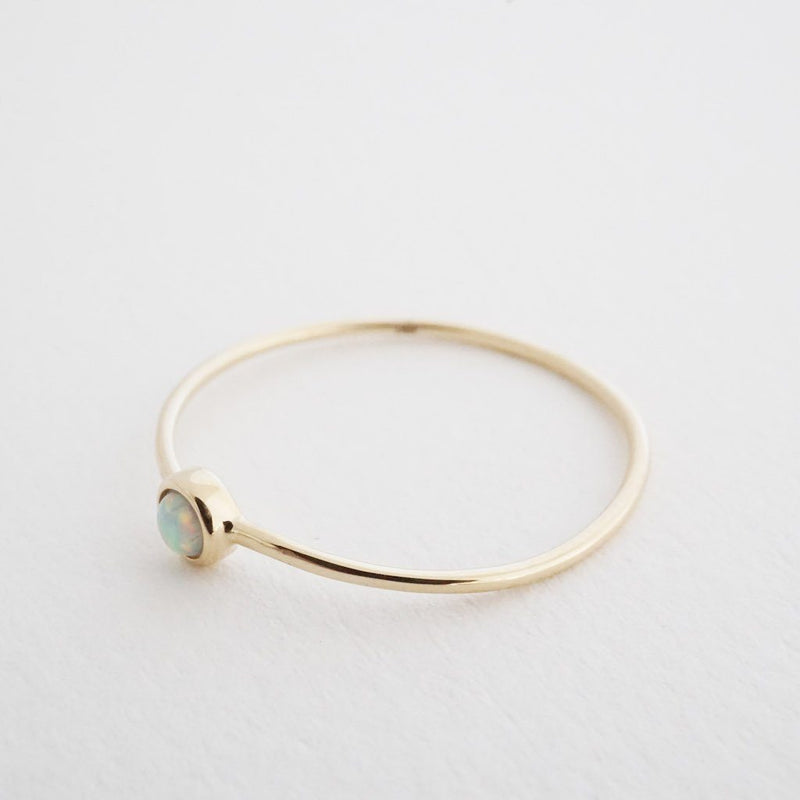 Opal Solitaire Ring, 14k Gold