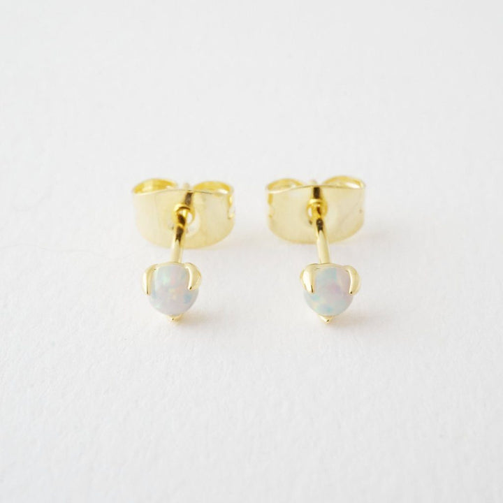 Opal Orb Solitaire Studs