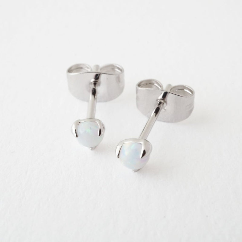Opal Orb Solitaire Studs