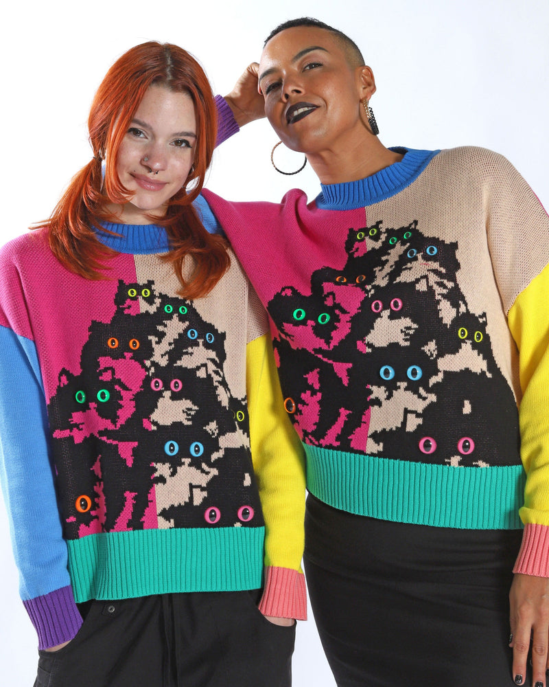 Color Block Kitty Sweater