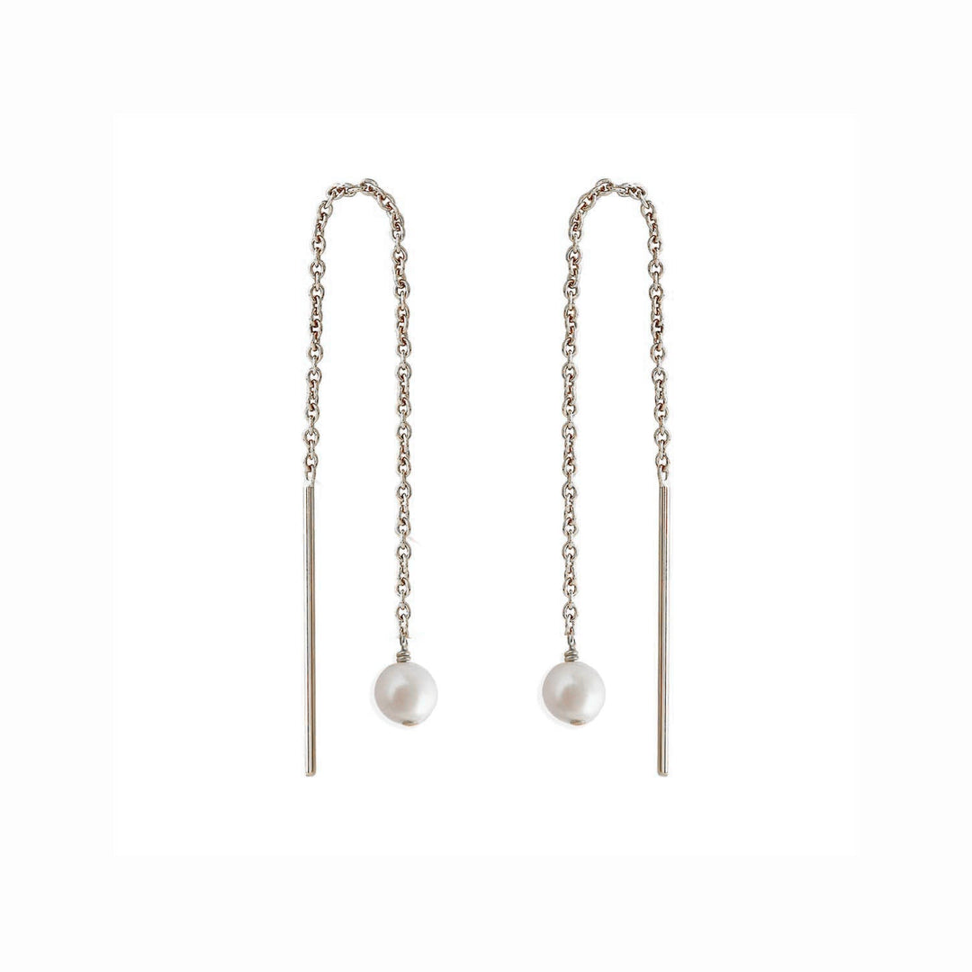 Paloma Pearl Threaders Silver