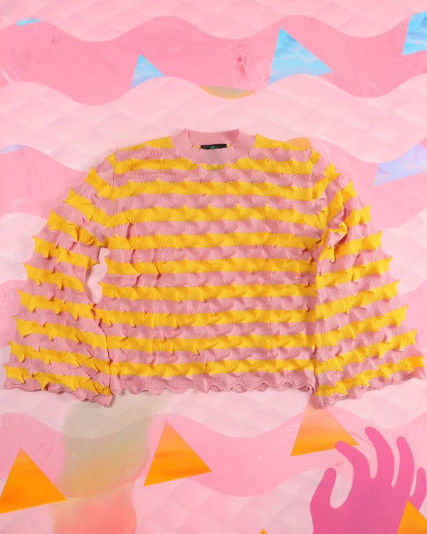 Spiky Pink and Yellow Sweater