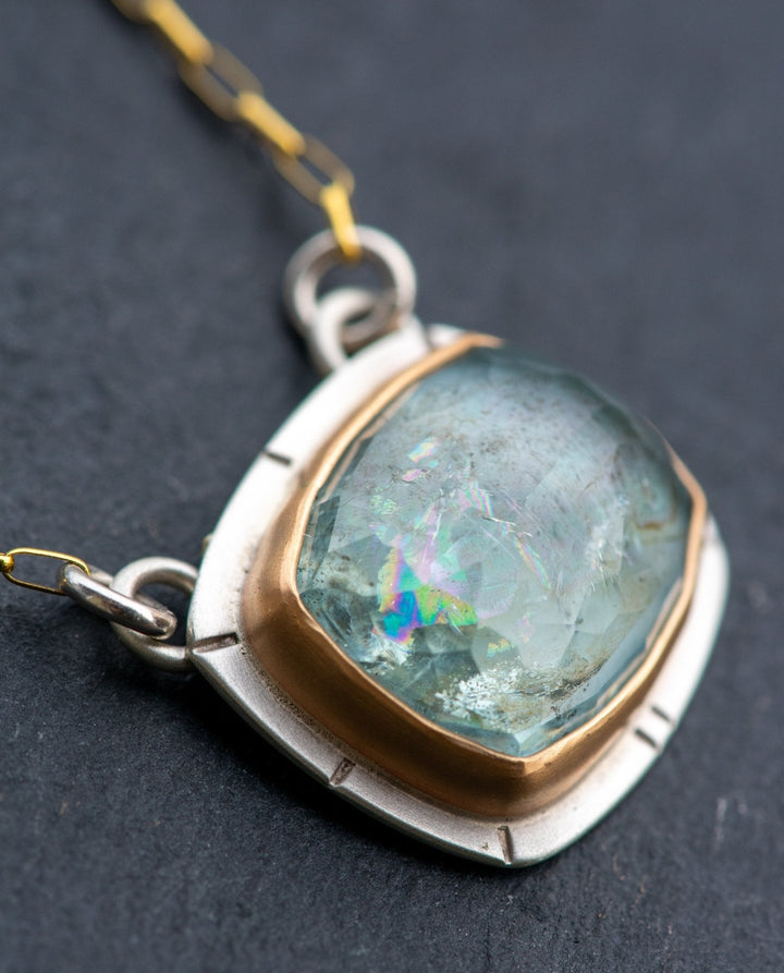 RAINBOW BRIGHT AQUAMARINE NECKLACE