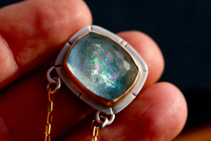RAINBOW BRIGHT AQUAMARINE NECKLACE