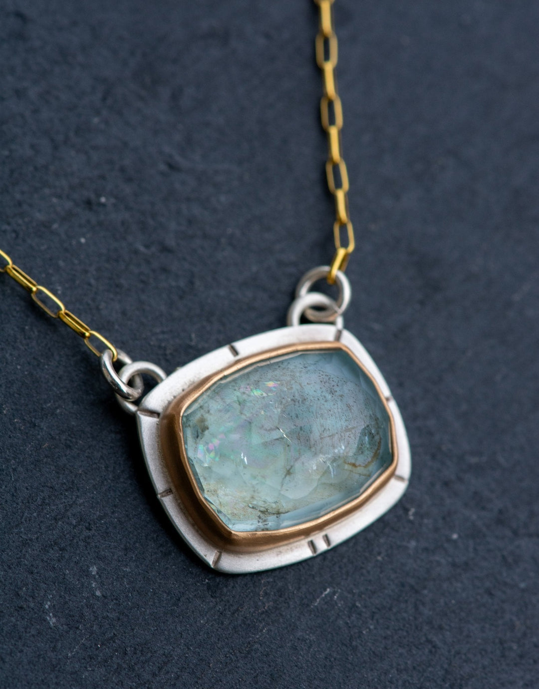 RAINBOW BRIGHT AQUAMARINE NECKLACE