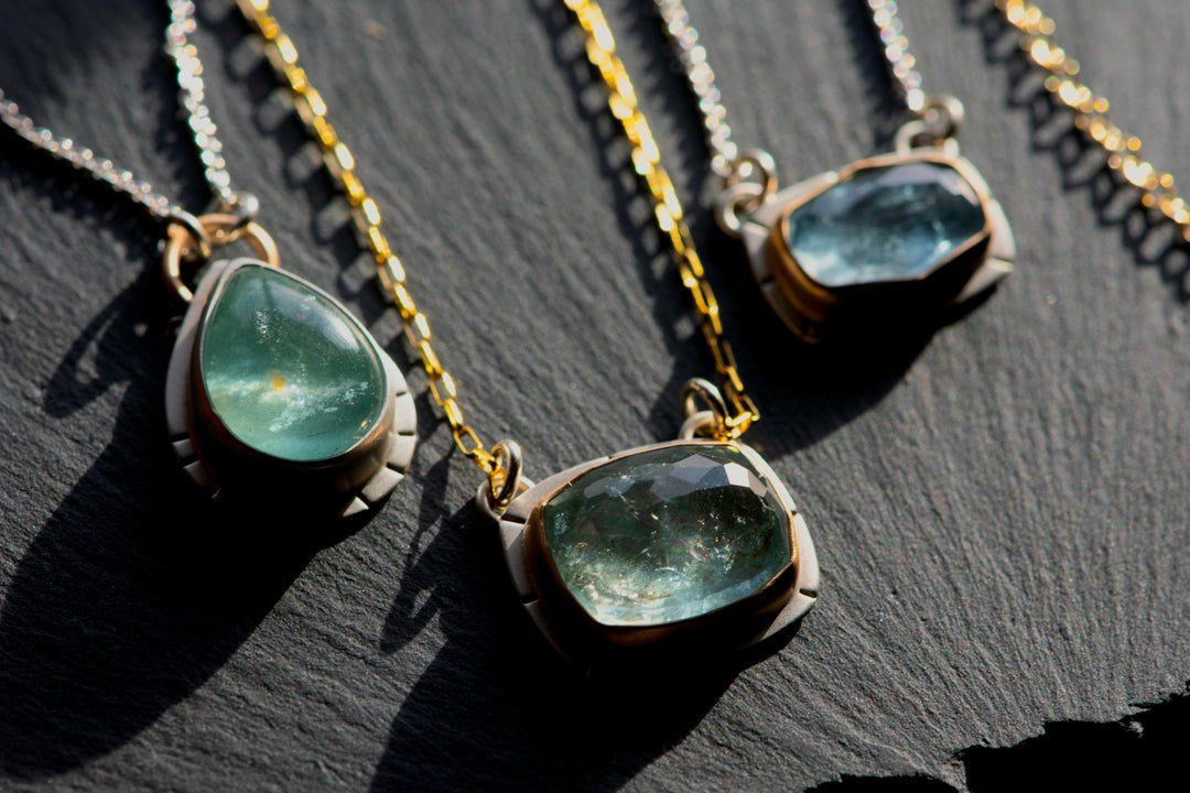 RAINBOW BRIGHT AQUAMARINE NECKLACE