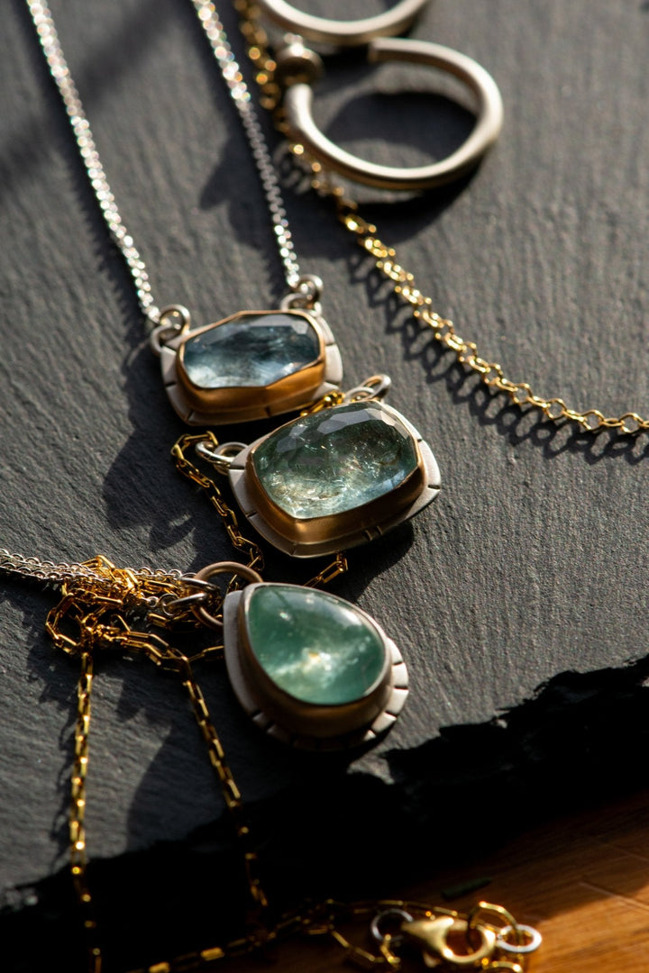 RAINBOW BRIGHT AQUAMARINE NECKLACE