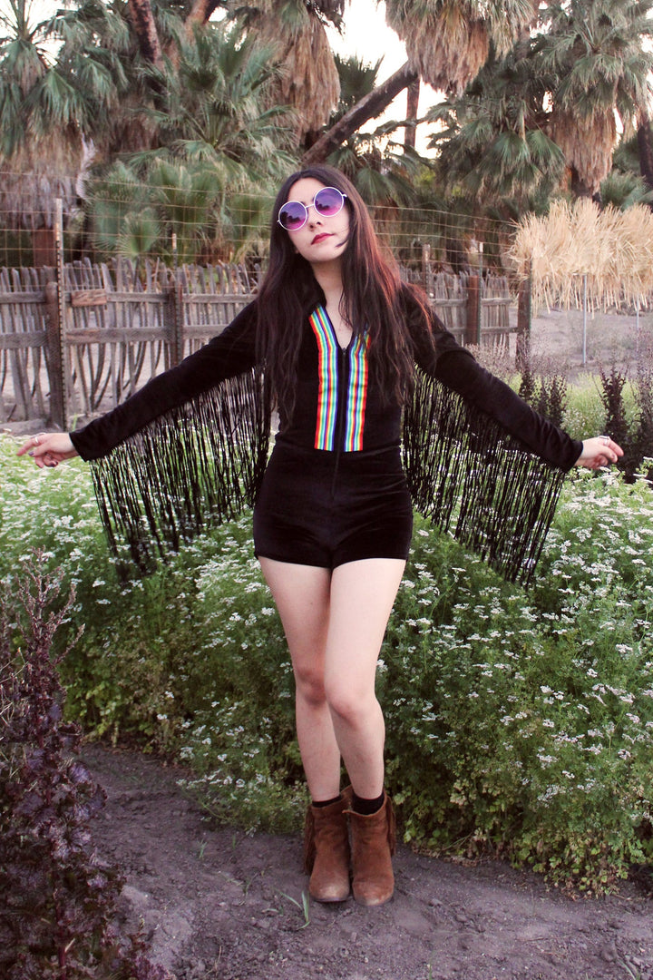 Rainbow Chaser Romper in Black