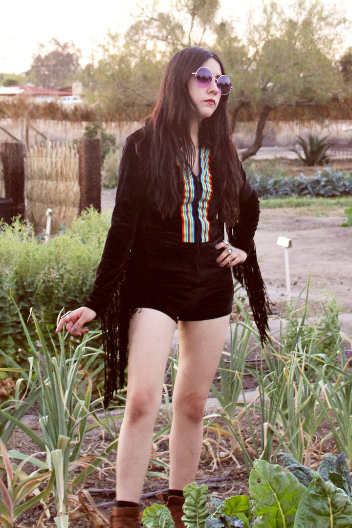Rainbow Chaser Romper in Black