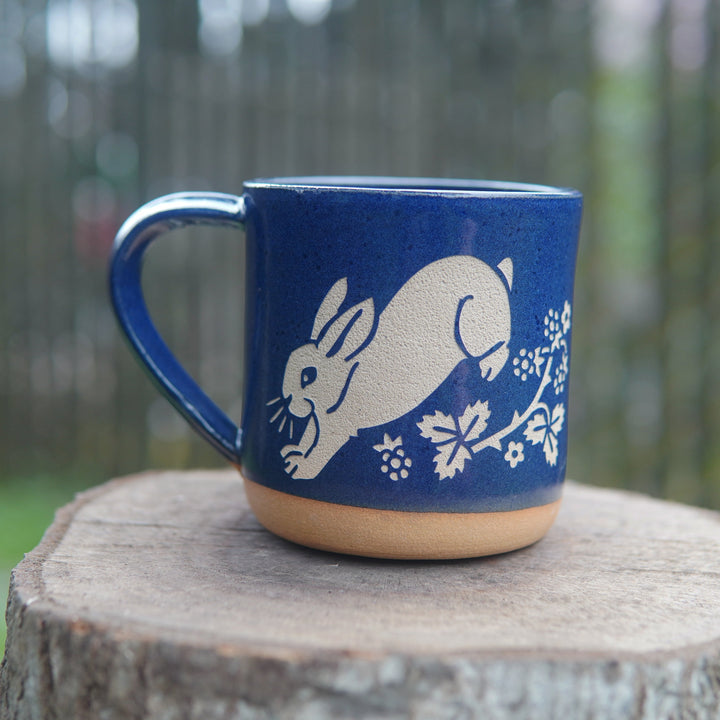 Rabbit Mug, Farmhouse Style Handmade Pottery