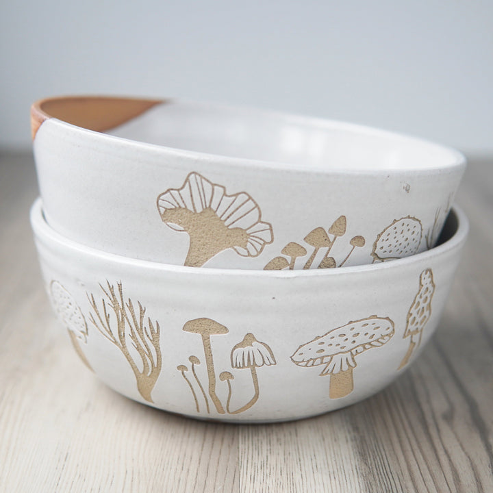 Mushroom Bowl, Farmhouse Style Handmade Pottery