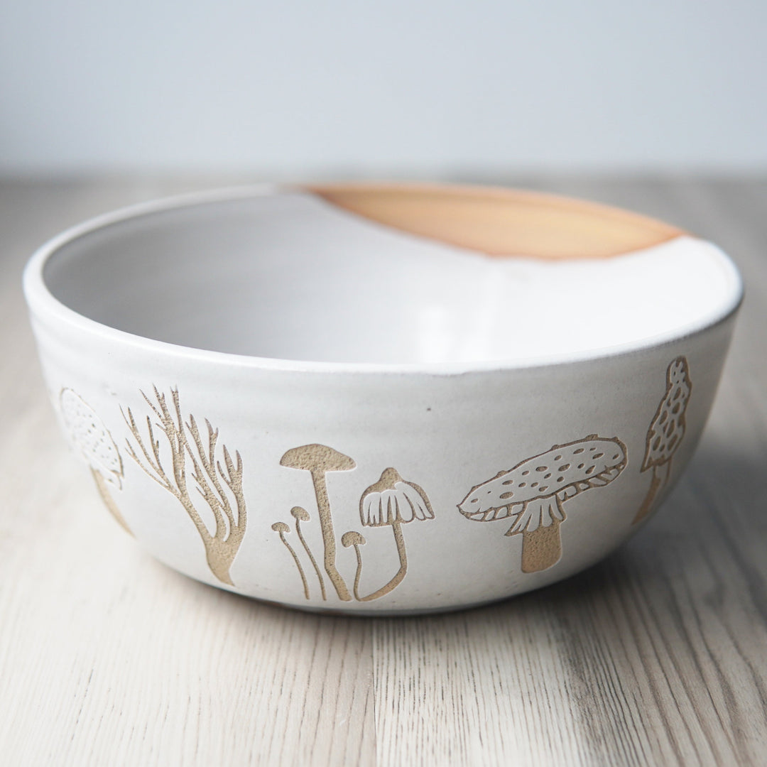 Mushroom Bowl, Farmhouse Style Handmade Pottery