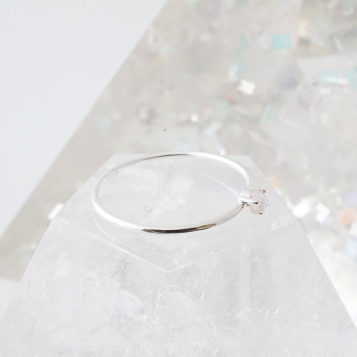 Rose Quartz Point Solitaire Ring