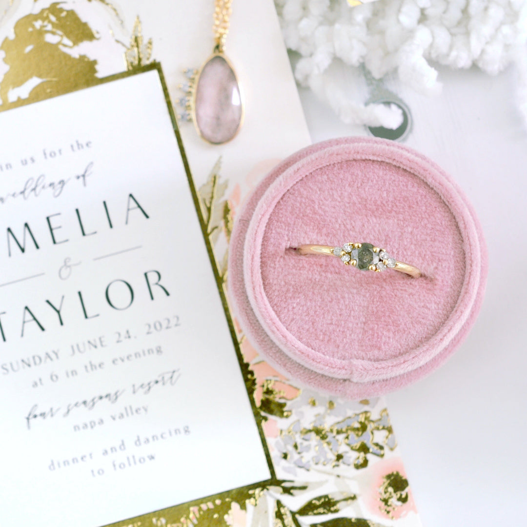 Salt and Pepper Rustic Diamond Engagement Ring