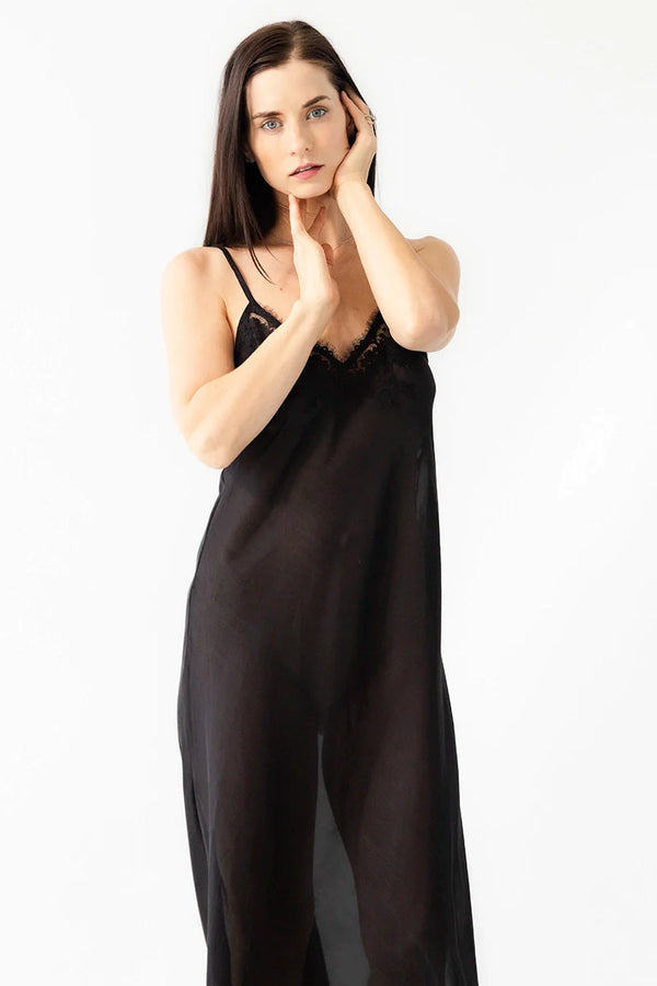 Serafina Cotton/Silk Long Gown