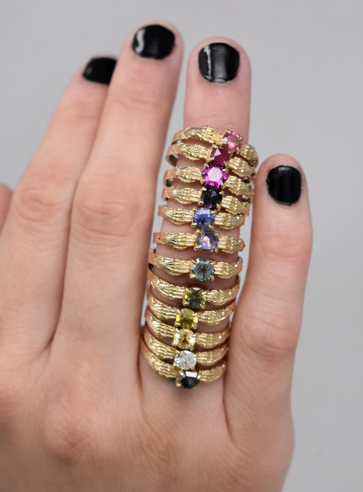 Stronghold Ring with Teal Montana Sapphire