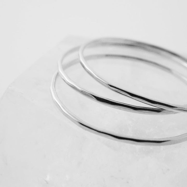 Super Skinny Hammered Stacking Ring Trio