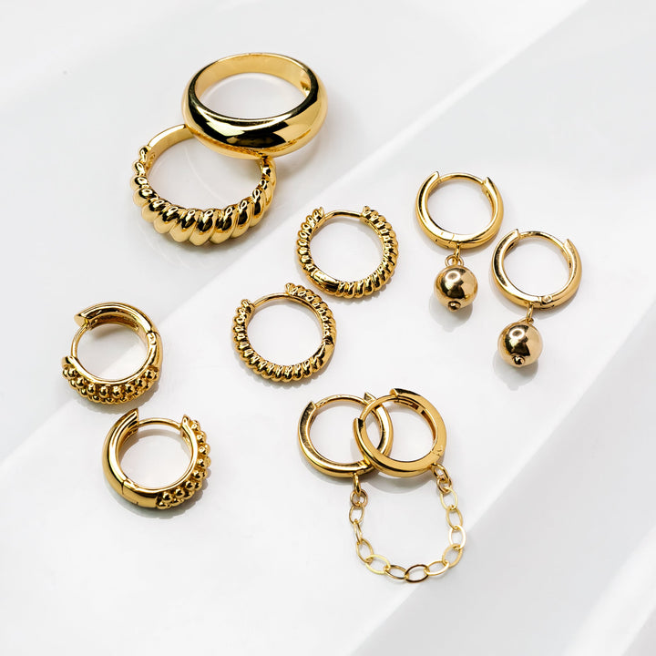 Draped Locking Huggie Earring