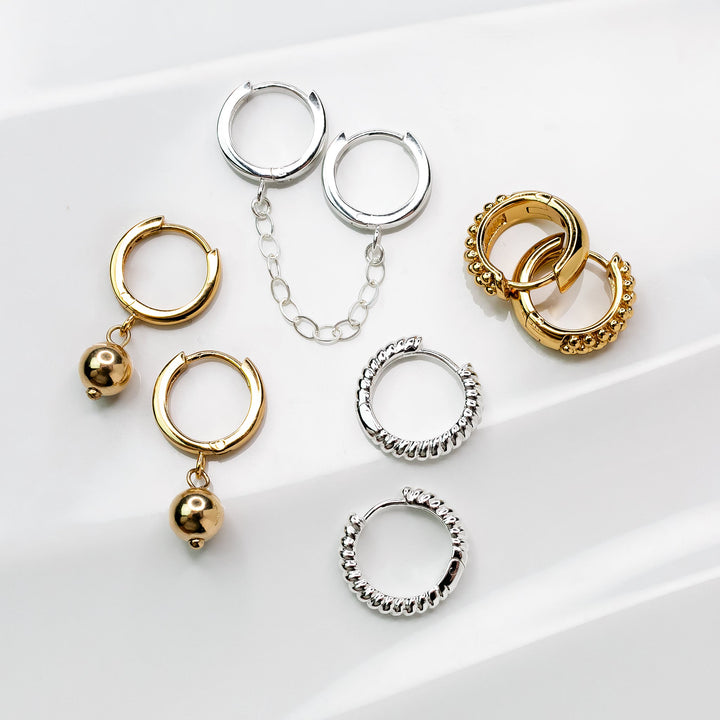 Draped Locking Huggie Earring