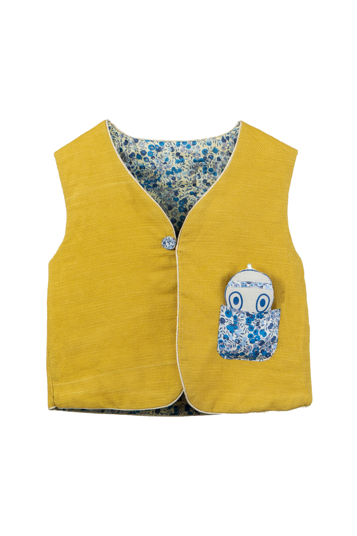 Reversible Kids Vest - Honey Blueberry