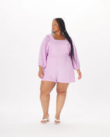 "Anna" Soft Cotton Babydoll Romper in Lilac