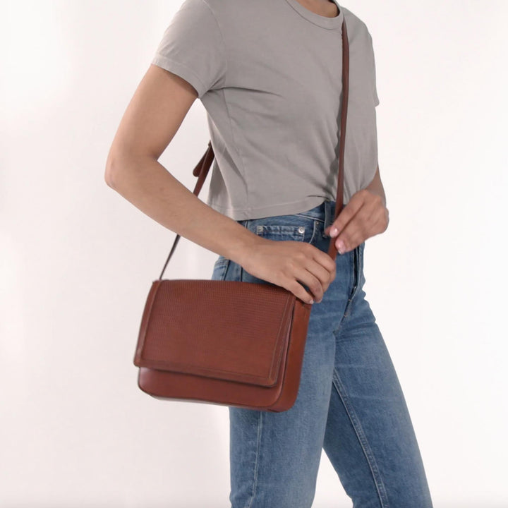 Clara Crossbody Woven Brandy