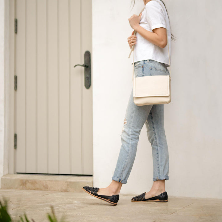 Clara Crossbody Woven Bone