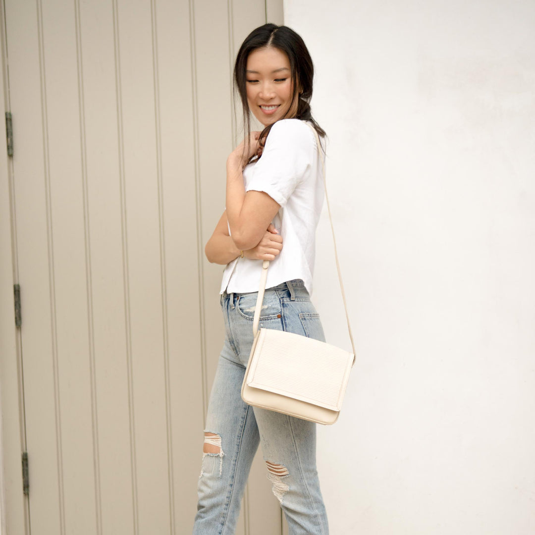 Clara Crossbody Woven Bone