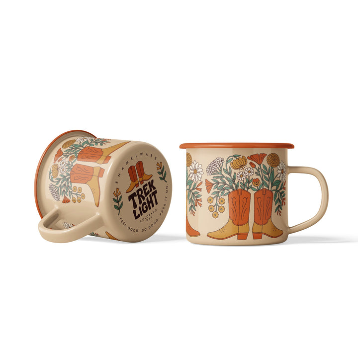 Western Bloom Enamel Mug 16oz