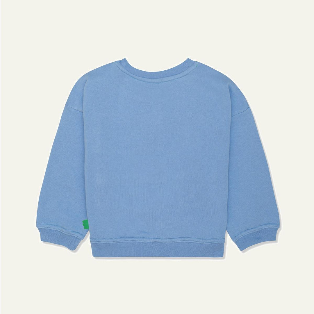 Recycled Cotton Pockets Kid Sweatshirt - Della Blue/multi