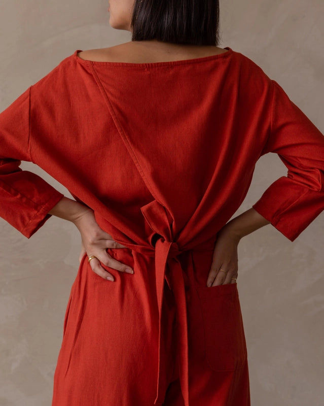 Rhoda Wrap Top in Blood Orange