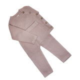 Noah Cotton Knit Shirt and Pant Set in Mauve