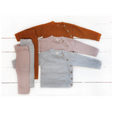 Noah Cotton Knit Shirt and Pant Set in Mauve