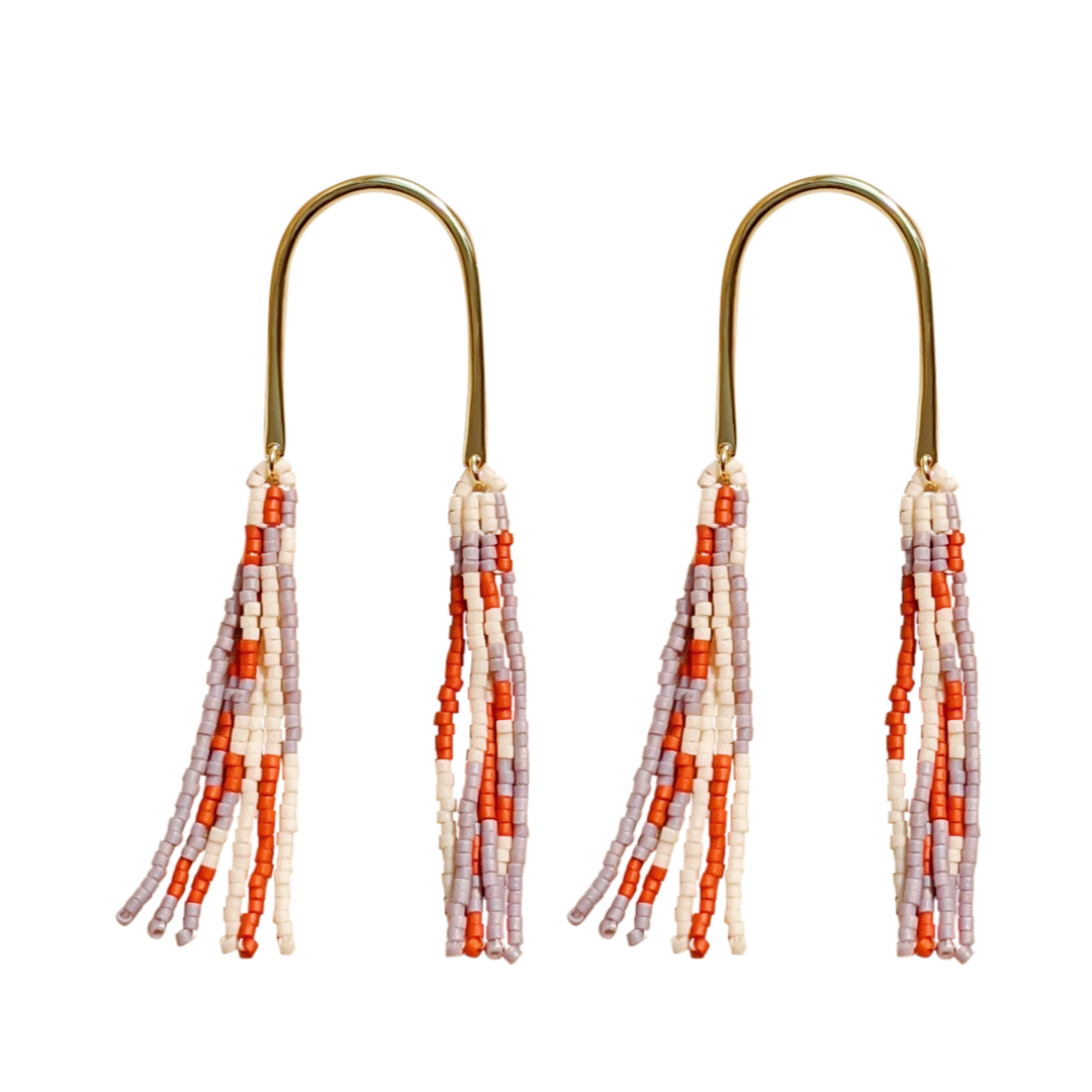 Double Fringe Beaded Earrings (3 Colorways)