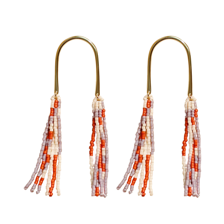 Double Fringe Beaded Earrings (3 Colorways)