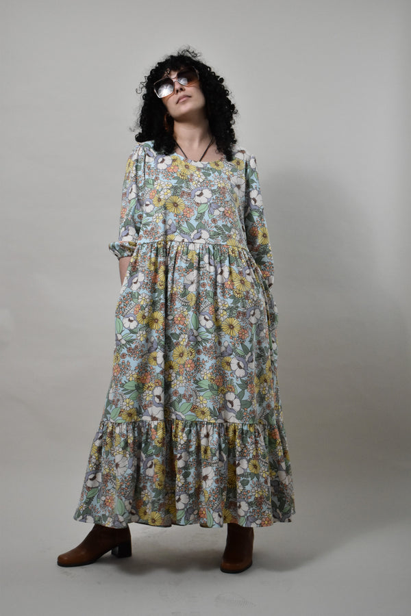 Aurora Dress in Mint Cosmic Floral