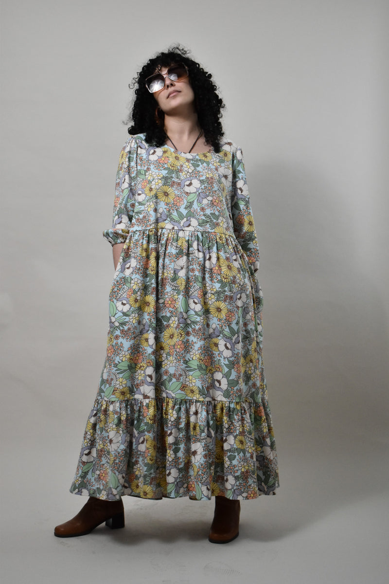 Aurora Dress in Mint Cosmic Floral