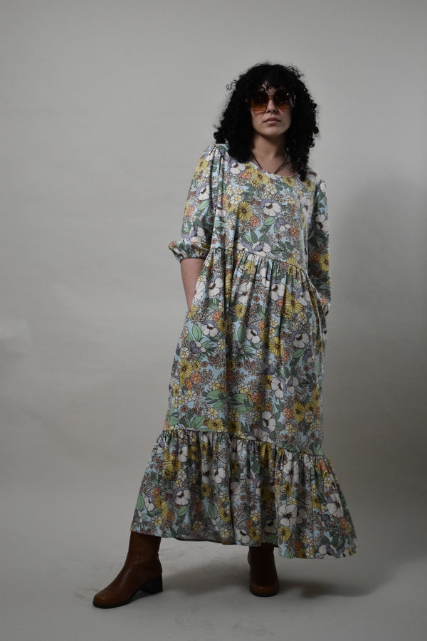 Aurora Dress in Mint Cosmic Floral