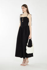 Tie Up Black Dress