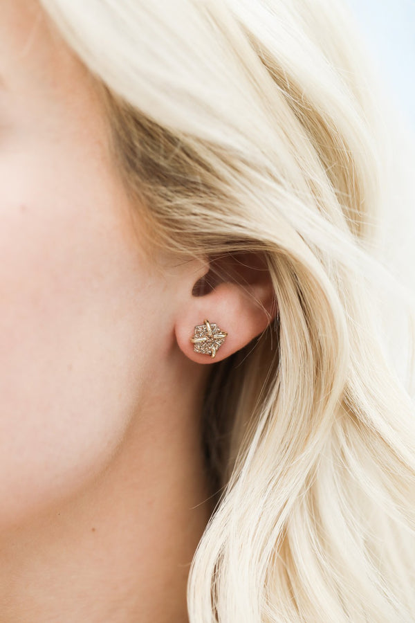 Silver Druzy Stud Earrings