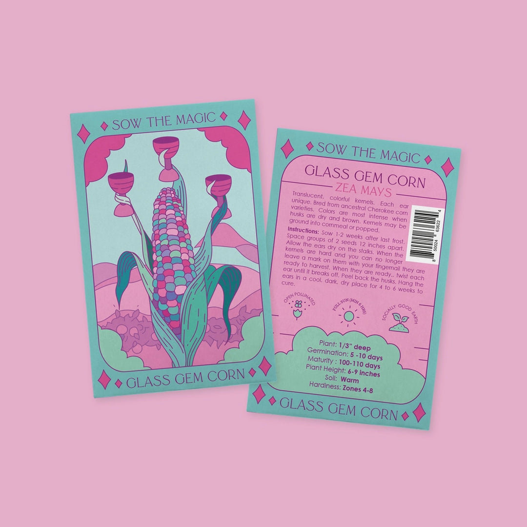 Glass Gem Corn Tarot & Gift Seed Packet