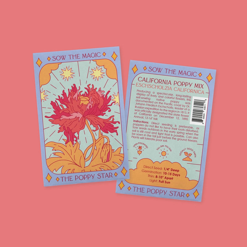 The Poppy Star Tarot Garden & Gift Seed Packet