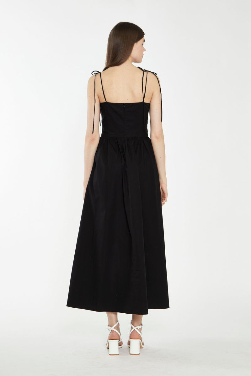 Tie Up Black Dress